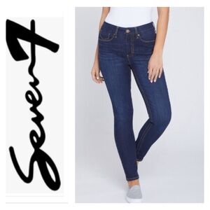 LK NU! SEVEN 7 Sz. 16 36 x 31 Womens TUMMY LESS High Rise Skinny Dark Blue Jeans